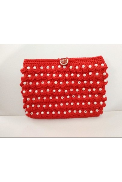 Happy Threads Beautiful Crochet Pouch (Red)